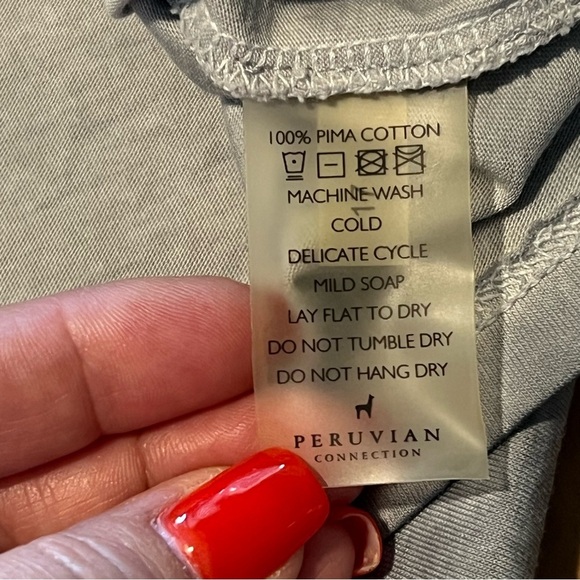 Peruvian Connection Vintage Wash Pima Cotton Tank Maxi Dress Grey size L - Picture 12 of 13